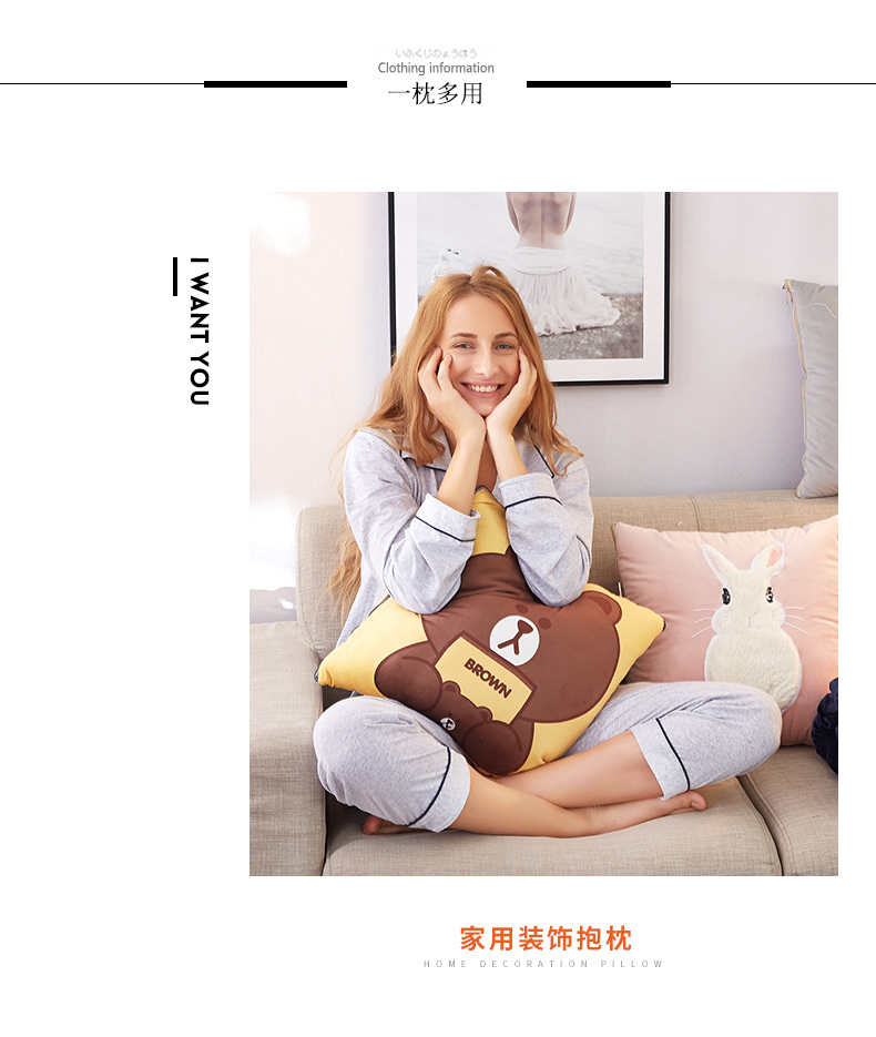 Coral nhung chăn kép xe gối sofa đệm văn phòng Nam Cực nap chăn gối triple - Trở lại đệm / Bolsters Chăn gối ngủ văn phòng 3 in 1