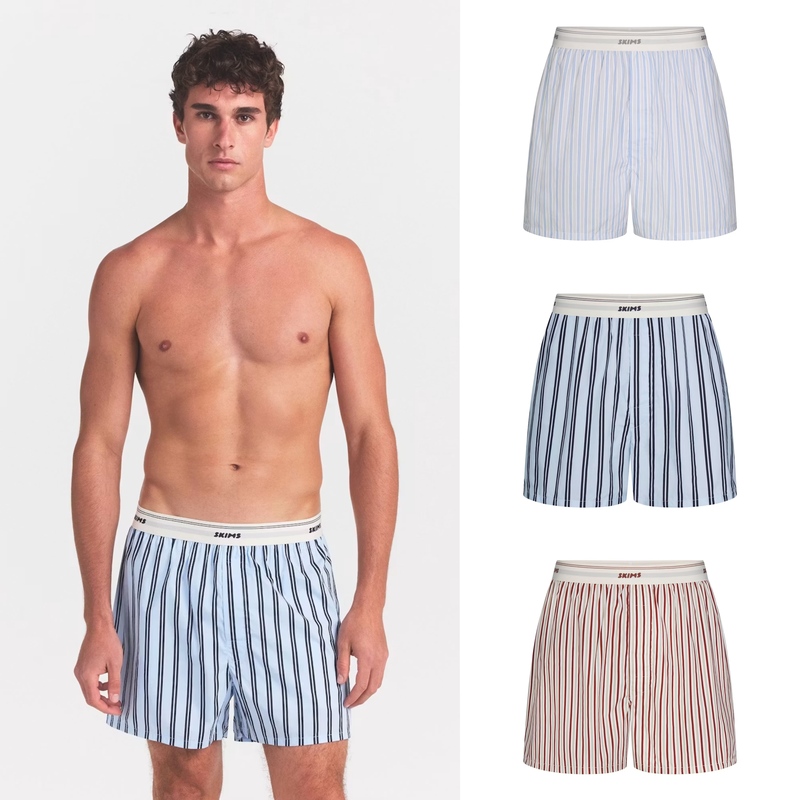 Skims Cotton Poplin Mens Boxer Poplin Cotton Men's Underwear Shorts Home Pajamas Casual