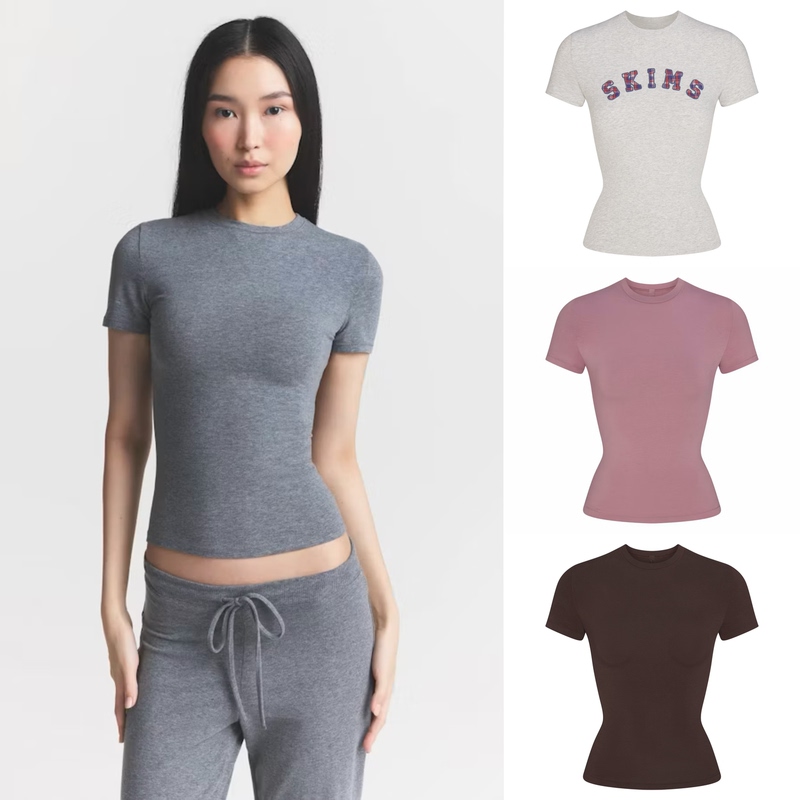 New Colors in Stock Skims Authentic American Cotton Jersey Tshirt Kim Kardashian Cotton Short-Sleeve T-Shirt New Colors in Stock Skims Authentic American Cotton Jersey Tshirt Kim Kardashian Cotton Short-Sleeve T-Shirt