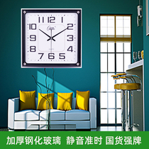 Kangba Silk 16-inch square living room silent sweep second movement wall clock Quartz clock Office clock wall clock