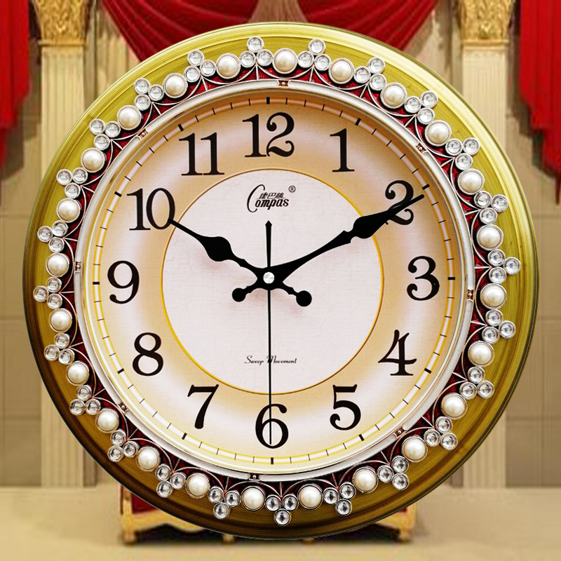 Conbassie Eurostyle Hanging Clock Living Room Silent Retro Fashion Atmospheric Clock Hanging Wall Clock Brief European And European Style Retro Hanging Watch