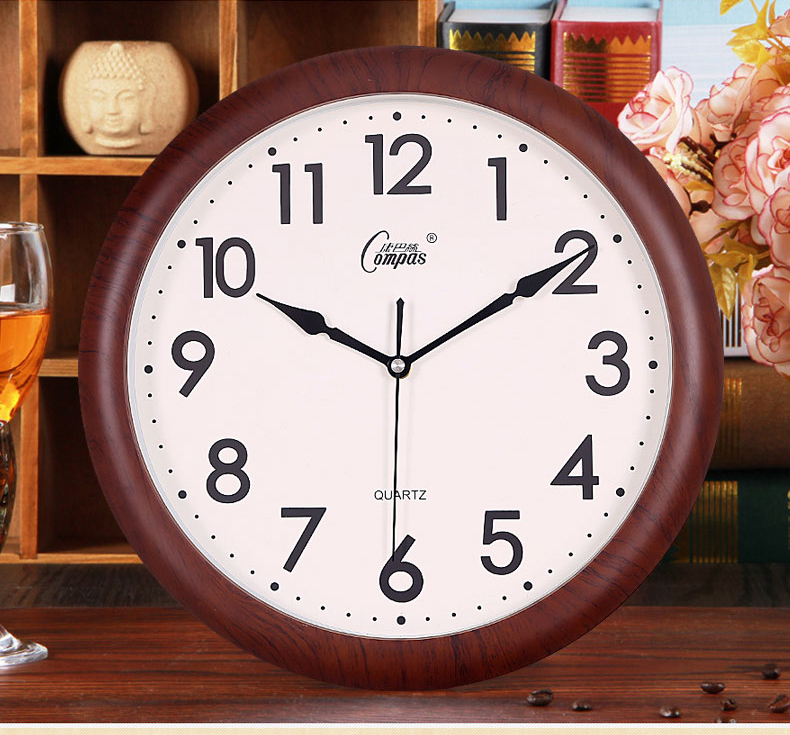 Conpasse mute hanging clock Eurostyle round watch 14 inch Living room Bedroom Fields Garden Retro Office Hang Watch Clock