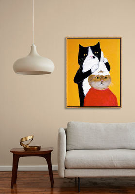 【 Wash Your Hair 】 Cute cartoon animal illustrations, fresh and clean ins Japanese-style hanging paintings for living rooms, bedrooms and children's rooms