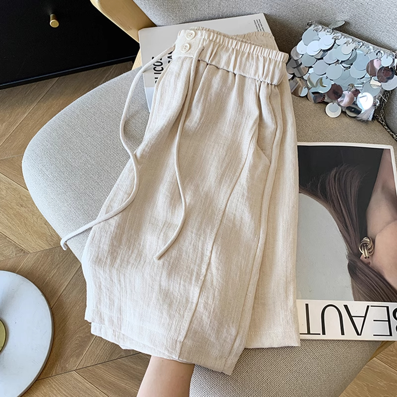 Extra Large Size 150kg Linen Wide-Leg Shorts for Men and Women, Summer Loose Casual Cotton and Linen Thin Breathable Mid-Length Shorts 2