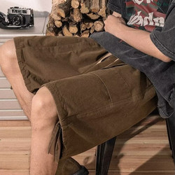 Plus Size 150kg Heavy Cotton Work Shorts for Men, Summer Patchwork Five-Point Shorts, Trendy Brand, Loose Straight Casual Mid-Length Shorts 2