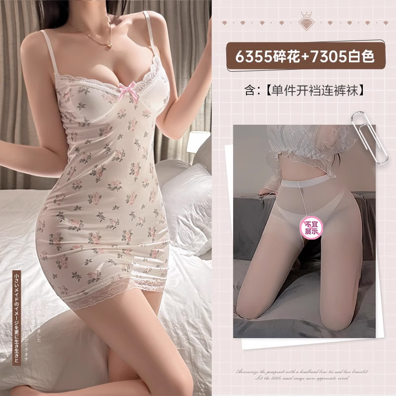 FEIMU Floral Lace Lingerie Dress detail 7