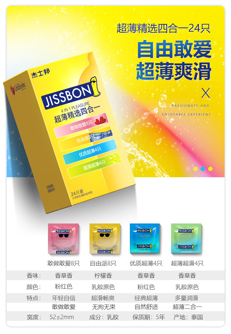 杰士邦 超薄精选组合装 50只 图3