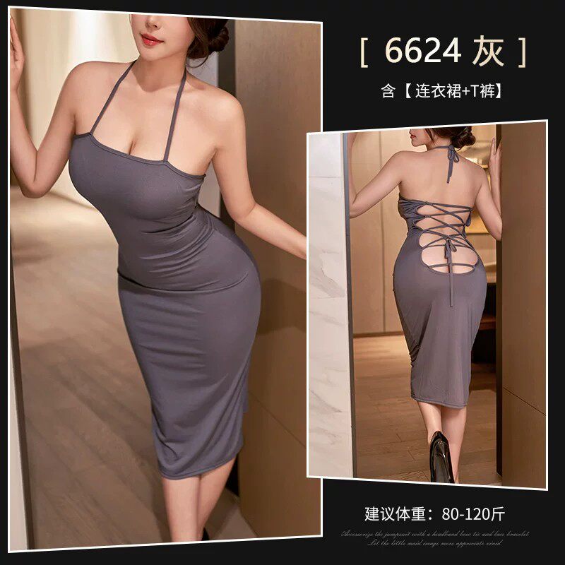 Sensual Backless Cross-Tie Nightgown detail 6