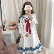 Lolita Japanese soft sister Navy collar cute wind Lolita daily Lolita tie-up dress Childrens spring and summer clothes