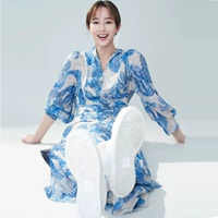 Синее летнее элегантное коктейльное банкетное платье подходит для фотосессий