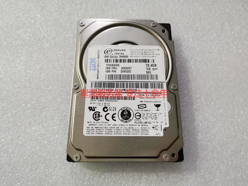 IBM X366 26K5655 26K5655 26K5262 26K5262 73 4G 10K 2 5 SAS server harddisc