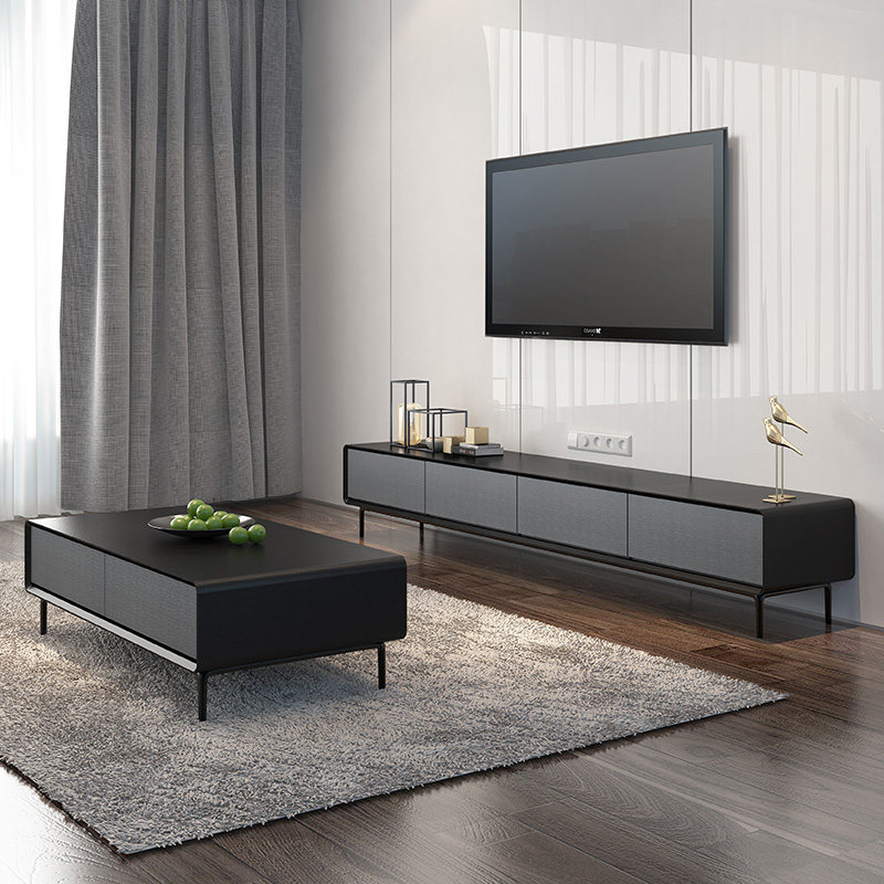 Nordic modern minimalist TV cabinet Tea Table Combinations Large small household type Fancy Light Lavish Minima Black Grey TV Enclosure
