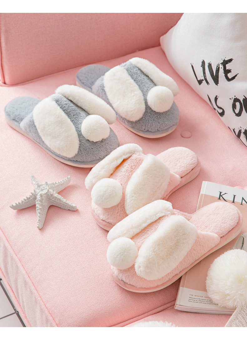 Dép cotton nữ mùa đông hoạt hình dễ thương trong nhà đôi nam nữ chống trượt mềm dày đáy ấm mùa thu nam phiên bản Hàn Quốc của tháng - Trang chủ dép đi nhà tắm hàn quốc