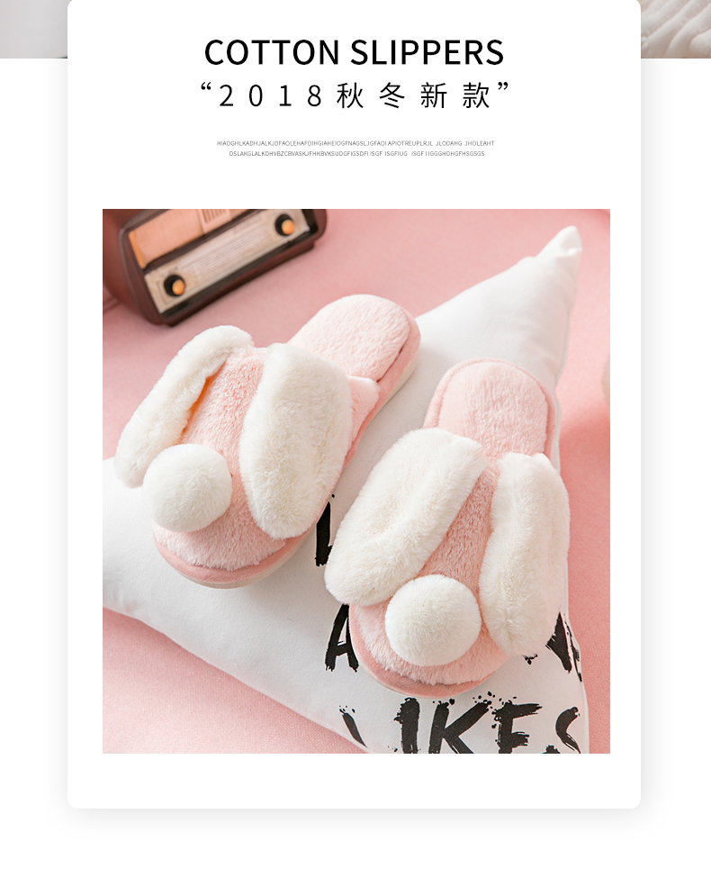 Dép cotton nữ mùa đông 2019 phiên bản Hàn Quốc mới của cặp đôi đáng yêu trong nhà nhà đế dày nam chống trượt dep đi trong nhà