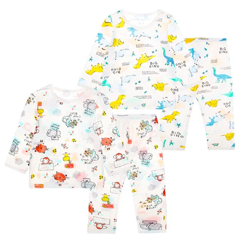 Хлопковое детское нижнее белье, детский комплект, лонгслив, тонкая пижама, термобелье, детские штаны для раннего возраста
