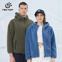 Tango Outdoor Autumn Winter Rocking Grain Suede Male and female jacket High-end cardiovert fleece jacket Cashmere Jacket Cashmere Home Clothing Thickening