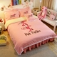 Howard ins mạng gió Red Pink Panther gia đình cartoon bốn giường giường style sheets váy chăn 1,5m /1.8m - Bộ đồ giường bốn mảnh