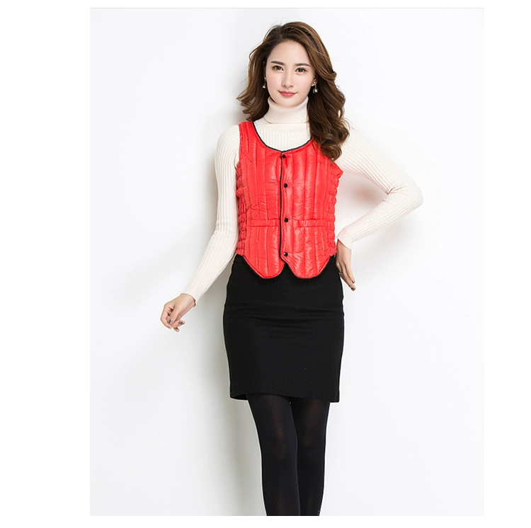 Áo vest cotton nữ ngắn phần phiên bản Hàn Quốc 2017 mới thời trang hoang dã vest vai trung niên ấm áp mặc vest bó sát