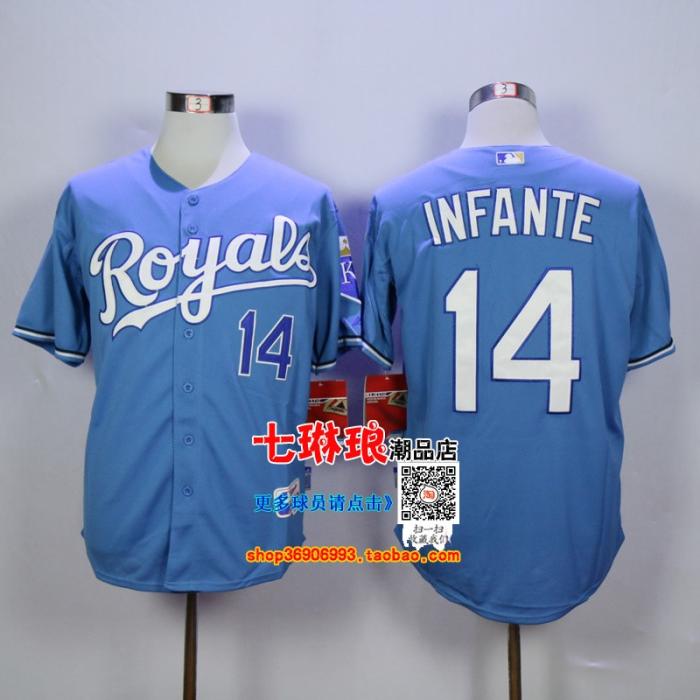 Áo phông hiphop Royals CUETO 47 # 30 VENTURA # 5 BRett áo đồng phục bóng chày - Thể thao sau quần áo thể thao nữ mùa đông