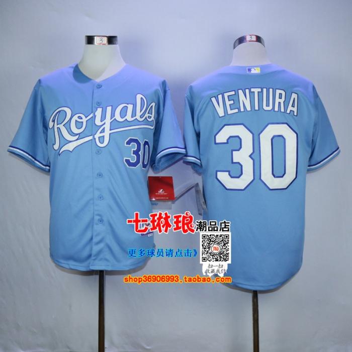 Áo phông hiphop Royals CUETO 47 # 30 VENTURA # 5 BRett áo đồng phục bóng chày - Thể thao sau quần áo thể thao nữ mùa đông
