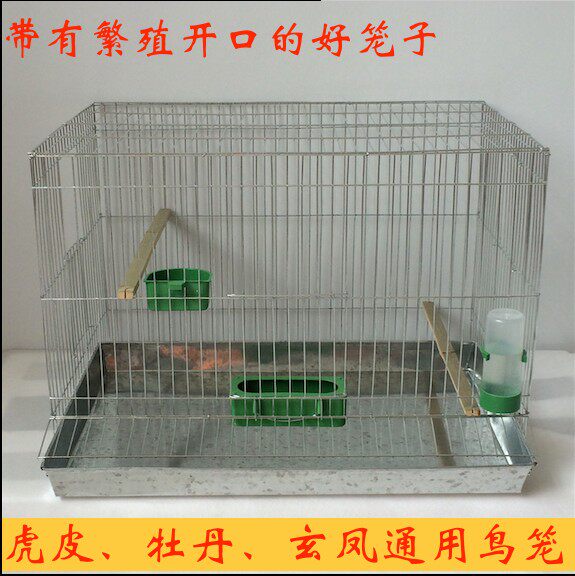 Medium parrot breeding cage Metal galvanized tiger skin Peony Xuan Feng Thickened bird cage without station net