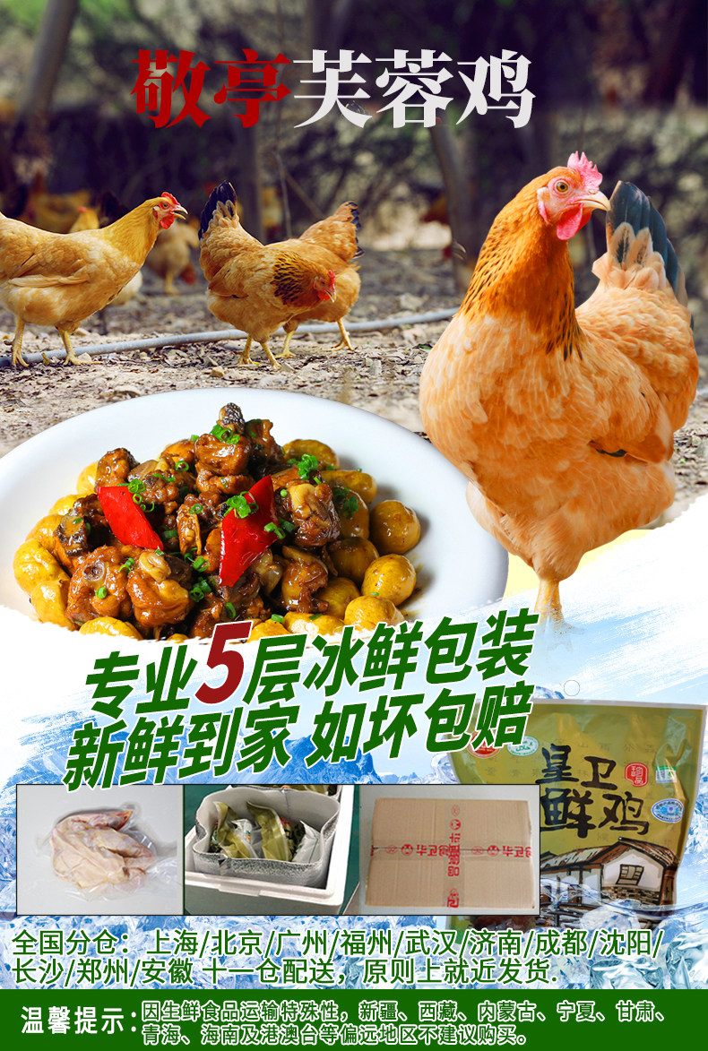 皇卫 皖南散养童子鸡敬亭芙蓉鸡 950g*2件 双重优惠折后￥39.9包邮（拍2件）苏宁￥99 可凑单叠加天猫购物津贴