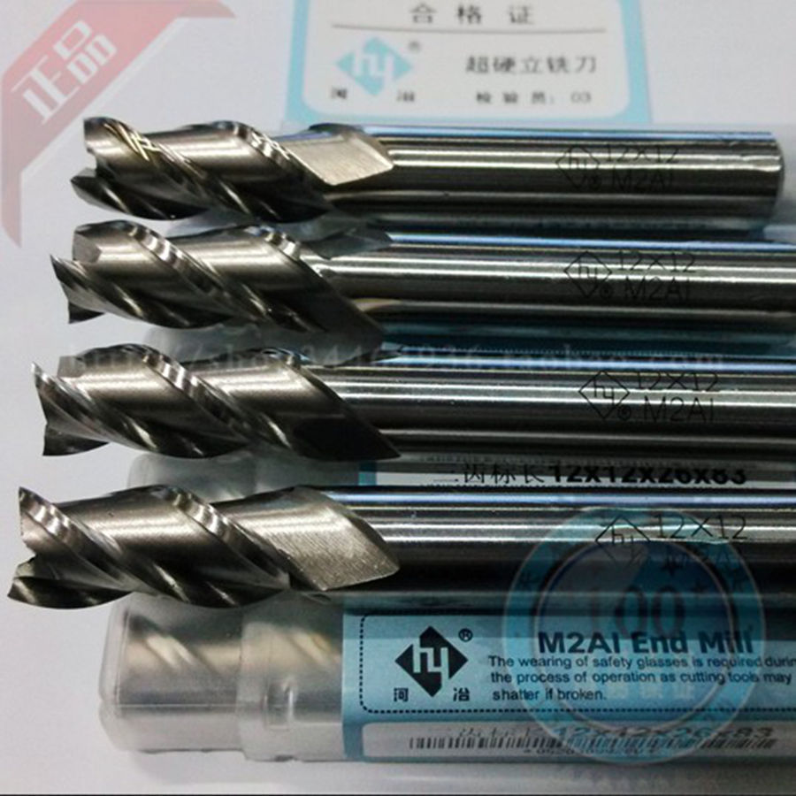River Metallurgical ultra-hard white steel straight shank upright milling cutter 3 4 blades flat bottom over centre 15 16 16 20 20 22 25