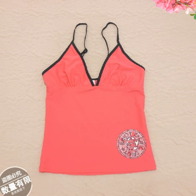 Tankini top cover-belly swimsuit, thin split design, adjustable shoulder straps