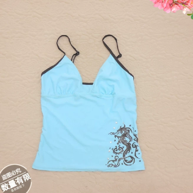 Tankini top cover-belly swimsuit, thin split design, adjustable shoulder straps