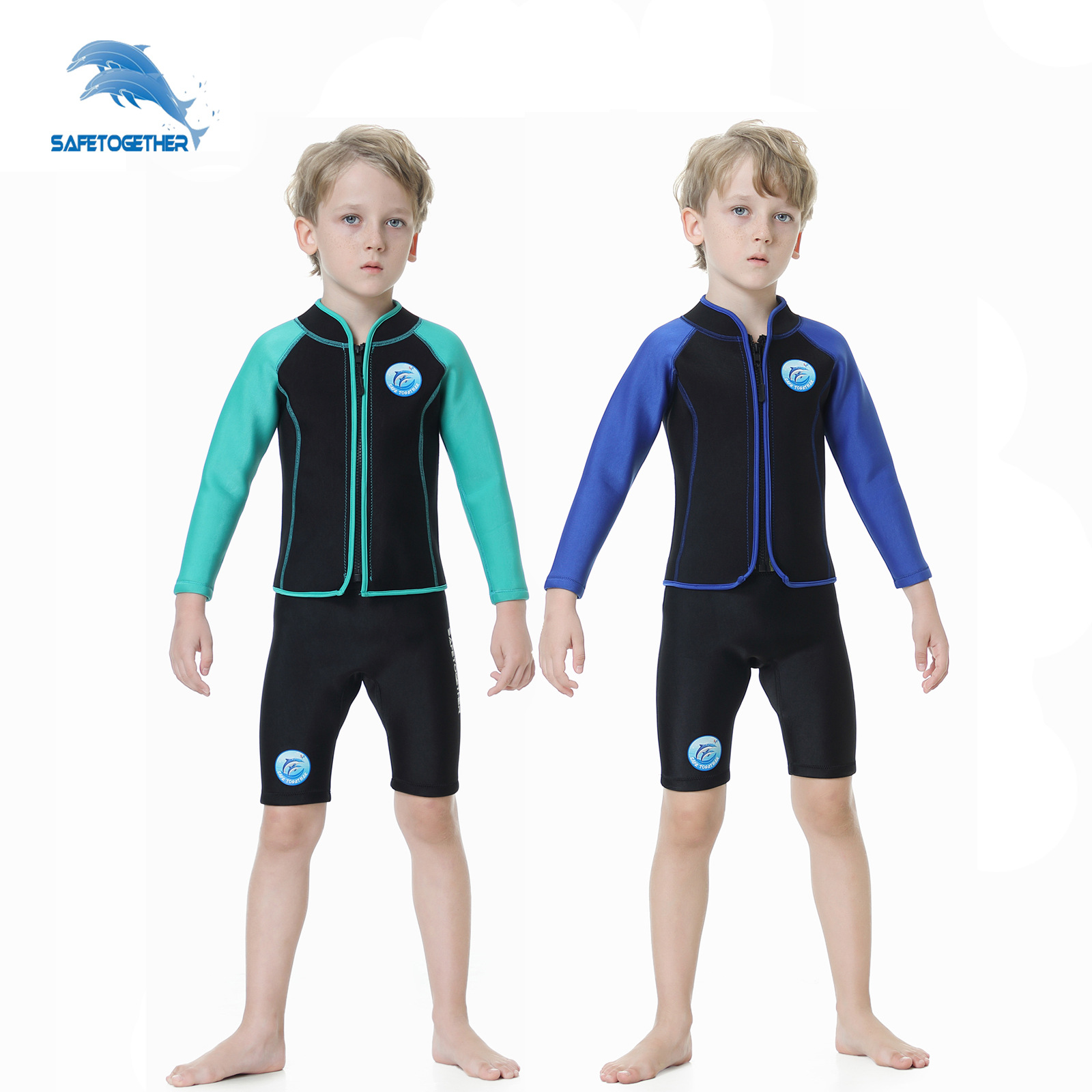 New children diving suit 2 5MM two-piece warm winter bathing suit boy long sleeve anti-cold snorkeling surf jellyfish