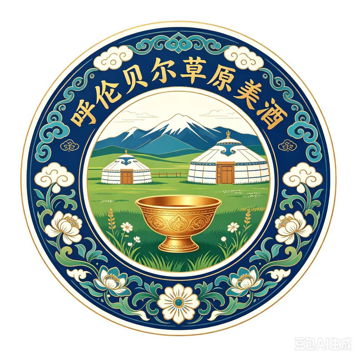 呼伦贝尔大草原绿色食品商贸中心的LOGO