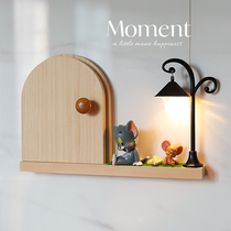 Cartoon switch sticker protective cover Jerrys door socket blocking decorative wall sticker creative solid wood button panel cover