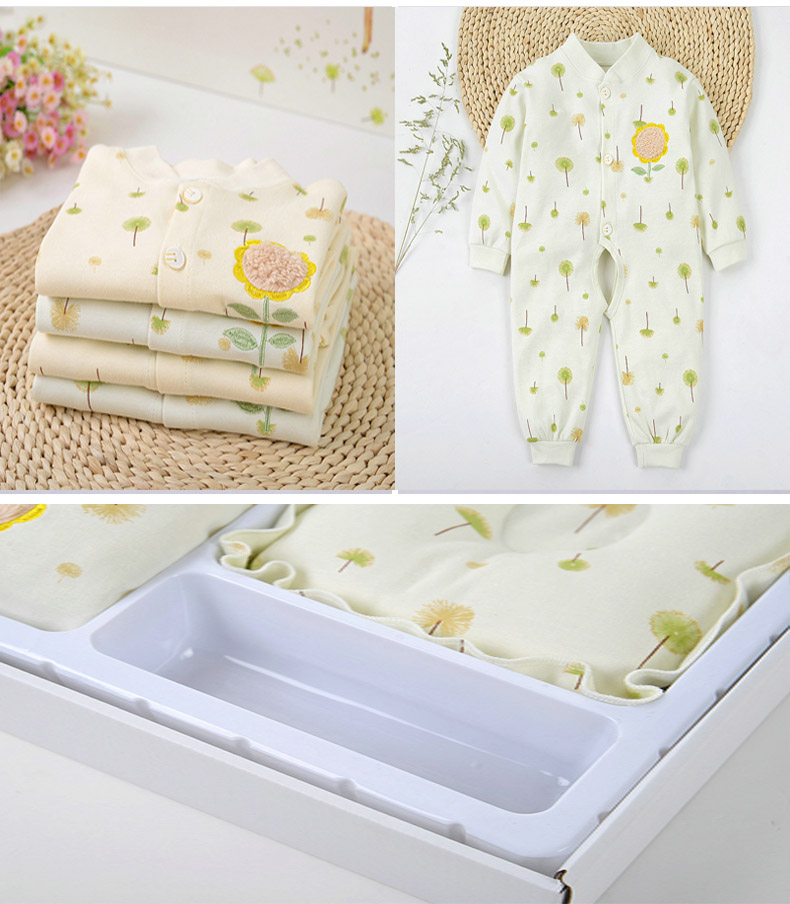 Bông sơ sinh quần áo bé bộ quà tặng mùa xuân và mùa hè bé sơ sinh 0-3 tháng 6 món quà lớn gói
