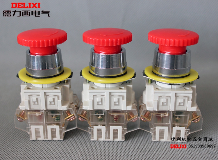 Delixi LAY3-11ZS emergency stop button switch Mushroom head emergency stop self-locking button switch 22mm