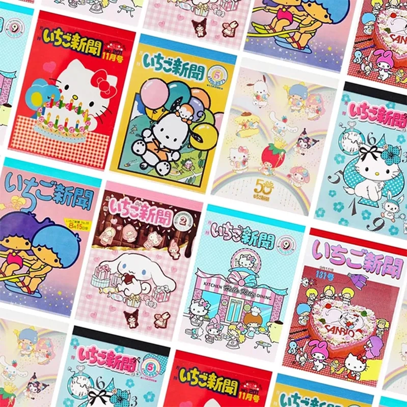 Cartoon Cute Sticky Notes Strawberry News Magazine Limited Edition Small Notes Portable Color Page Planner Decorative Sticky Notes
