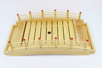 Wooden arched bridge sushi bridge white wood sashimi platter sushi cuisine platter Japanese meal sushi cuisine container