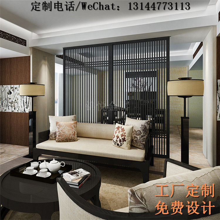 Stainless steel screen partition custom modern minimalist living room metal hollow carved rose gold screen decoration