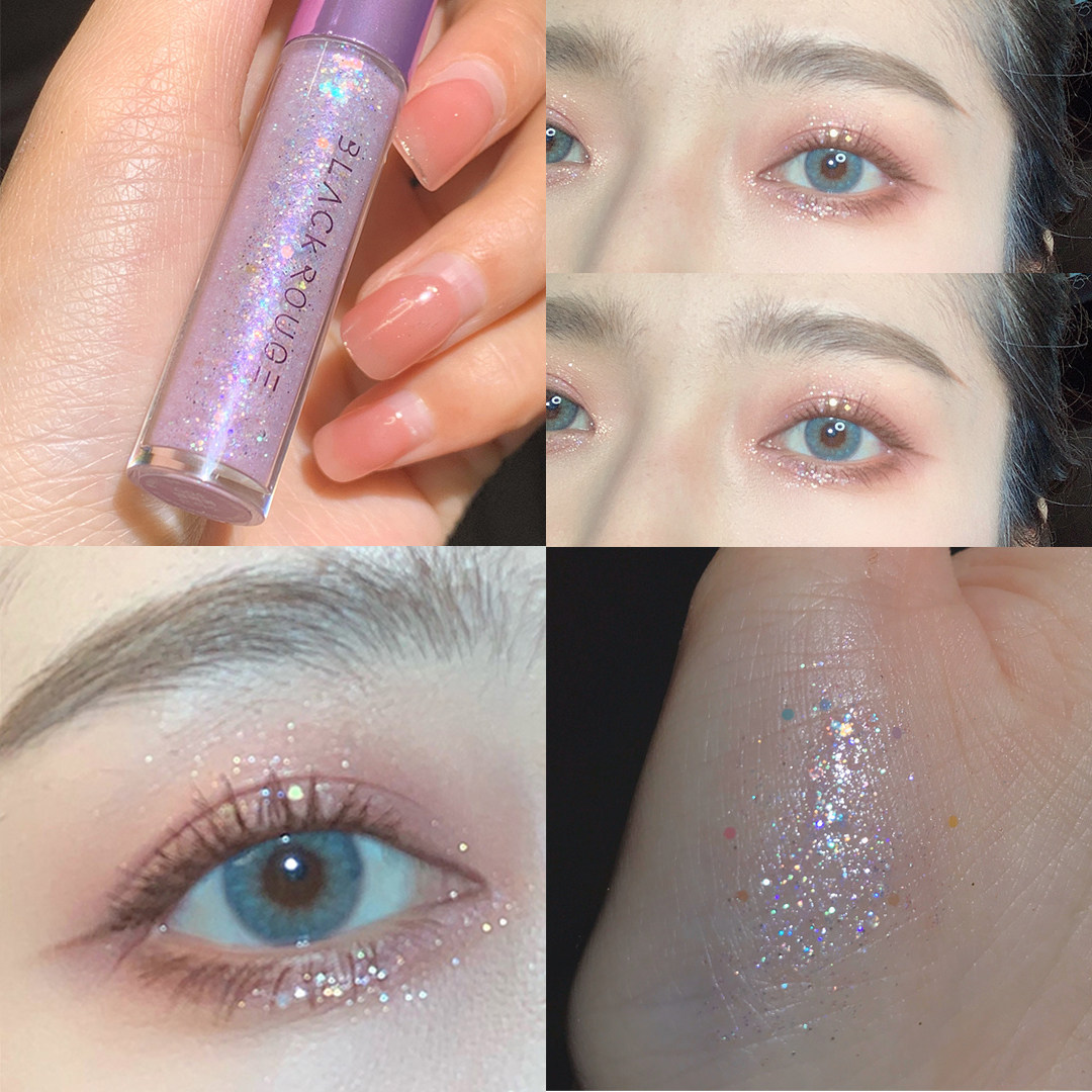 Fairy teardrop Korea blackrouge liquid eye shadow G04 pearly big sequins fine flash lying silkworm purple flash