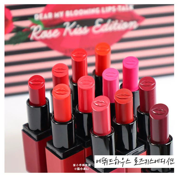 Alice etude house túp lều son môi mini set mẫu hoa hồng nụ hôn hoa hồng hôn lá phong