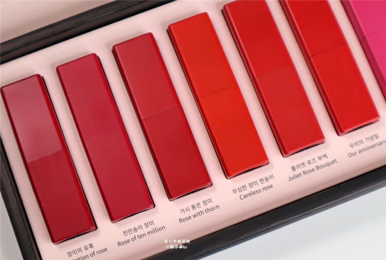 Alice etude house túp lều son môi mini set mẫu hoa hồng nụ hôn hoa hồng hôn lá phong merzy v6