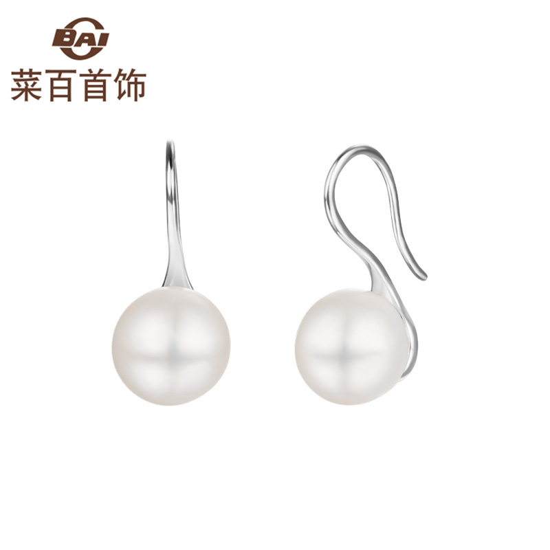 Pearl ear nails with 18K gold inlaid pearl ear nails round and elegant pearl ear