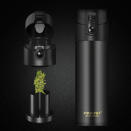 Thermos cup tea water separation 316 stainless steel men's car tea making engraved large capacity water cup business portable