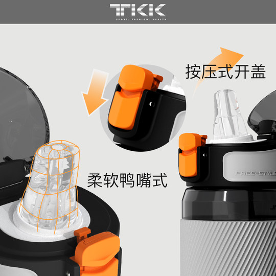 Water cup, summer sippy cup, portable sports cup for adults, men's and women's fitness high-looking cup, adult pregnant women's plastic kettle