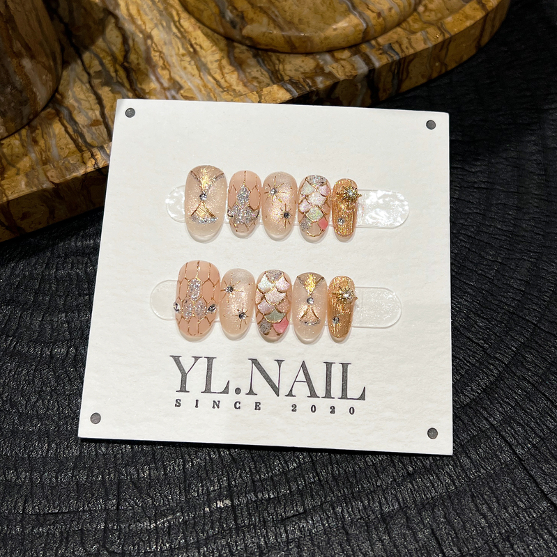 【Yl.Nail Prom Night】Handmade Nail Art ins Unique Hand-Painted Snake Head Cat Eye Rhinestone Press-On Nails 【Yl.Nail Prom Night】Handmade Nail Art ins Unique Hand-Painted Snake Head Cat Eye Rhinestone Press-On Nails
