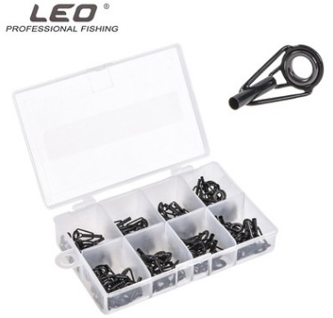 Box black large dog pole guide ring set 80 pcs box stainless steel ceramic road sub - wire ring