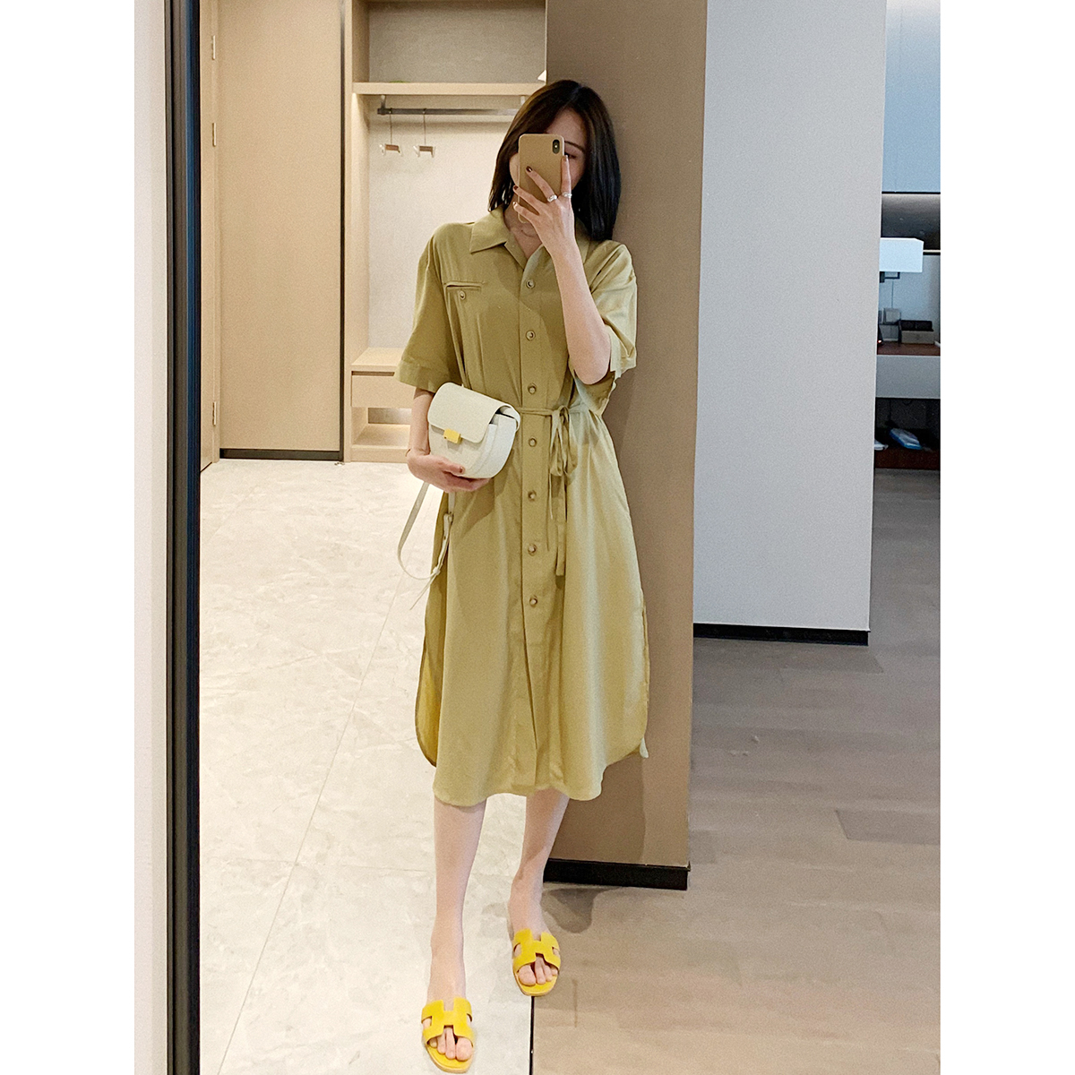 Dading self-made temperament gentle wind dress 2021 summer new style slim waist small A-line skirt