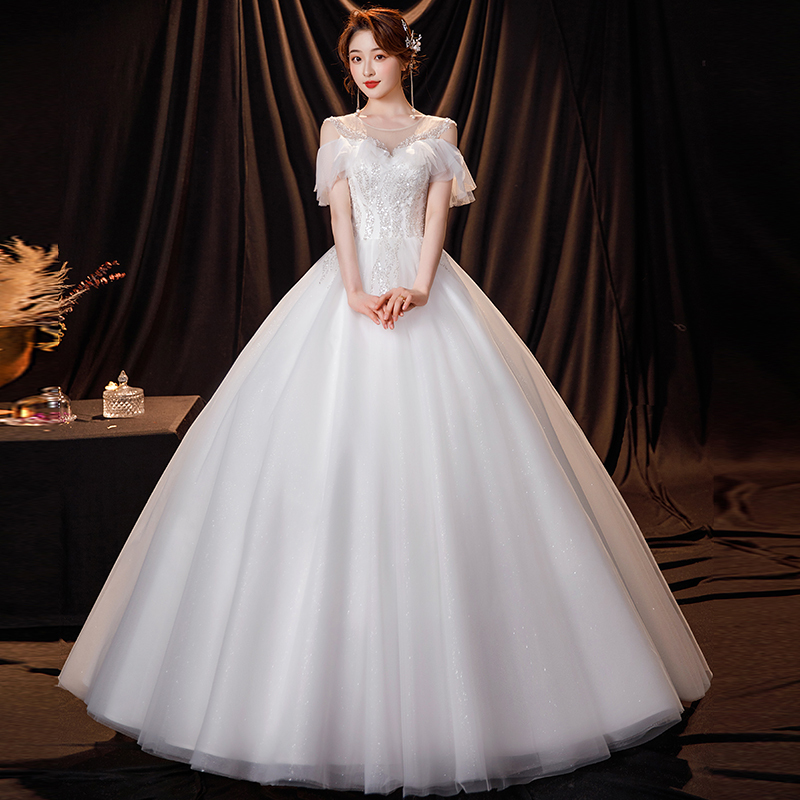 French-Style Light Wedding Dress 2026 New Model Bridal Main Dress Off-Shoulder Plus Size High Waist for Pregnant Women Petite High-End Texture