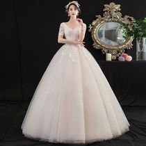 Main Wedding Dress Gown 2022 New Bridal Temperament V Collar Little Subfared Light Sensational Brief Dresses Out of the door