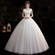 Son Ensemble Light Wedding Dress 2022 New Brides Trailing Temperament Super Fairy Dreamy One-shoulder small satin front dress