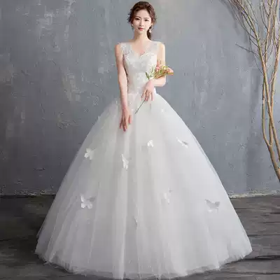 Main wedding dress 2021 new summer bride wedding shoulders flush simple thin forest super fairy dream
